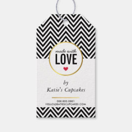 Etiquetas Para Regalos EMBALAJE DE NEGOCIOS hecho con chevron negro amoro