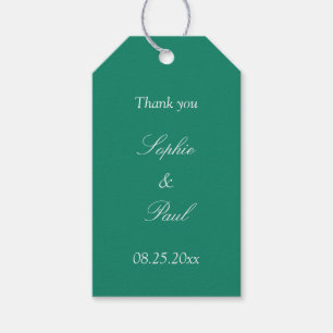 Etiquetas Para Regalos Emerald Green Wedding Favor de Gracias Tags de reg