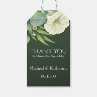 Etiquetas Para Regalos Emeralda Personalizada Agradecimiento Acuarela Flo