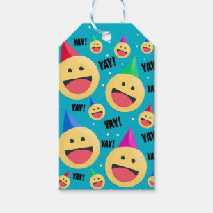 Etiquetas Para Regalos Emocionantes Emojis de YAY en vacaciones de Gorras