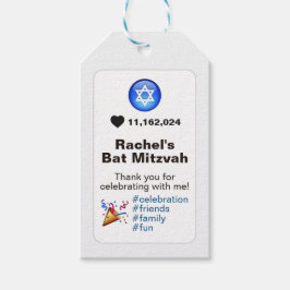 Etiquetas Para Regalos Emoji de medios sociales Bat Mitzvah o Bar Mitzvah