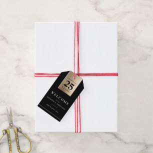 Etiquetas Para Regalos EMPRESA ANIVERSARIO negocio oro blanco negro