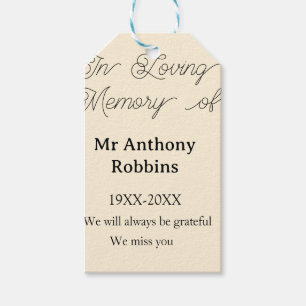 Etiquetas Para Regalos En memoria amorosa de nombre recuerdo funeral recu