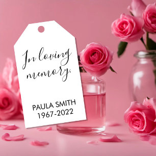 Etiquetas Para Regalos En Memoria De. Regalo Funeral En amoroso recuerdo.