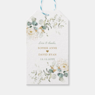 Etiquetas Para Regalos Encantador vuelo floral blanco deja Boda