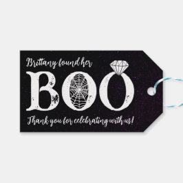 Etiquetas Para Regalos Encontró a su novio Black Halloween Bridal Shower