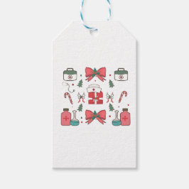 Etiquetas Para Regalos Enfermera Coqueta con Lazo Navidad Personalizada