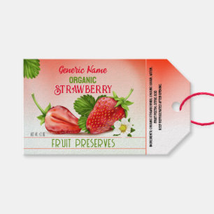 Etiquetas Para Regalos Enlatado de Fruta de Fresa