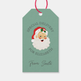 Etiquetas Para Regalos Entrega especial de Navidades Retro de Santa Claus