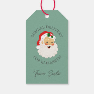 Etiquetas Para Regalos Entrega especial de Navidades Retro de Santa Claus