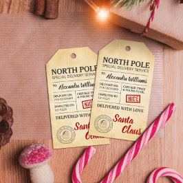 Etiquetas Para Regalos Entrega especial del Polo Norte de Santa Claus