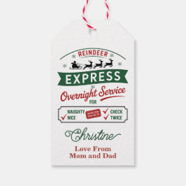 Etiquetas Para Regalos Entrega nocturna de Reindeer Express