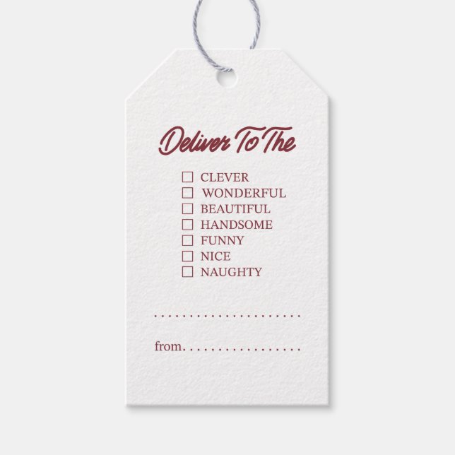 Etiquetas Para Regalos Entregar al (Anverso)