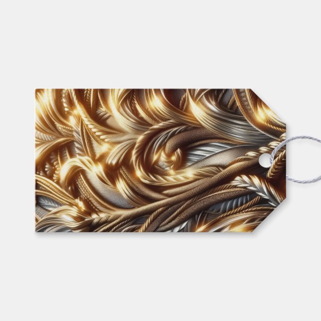 Etiquetas Para Regalos Entwined Gold  (Frente (Horizontal))