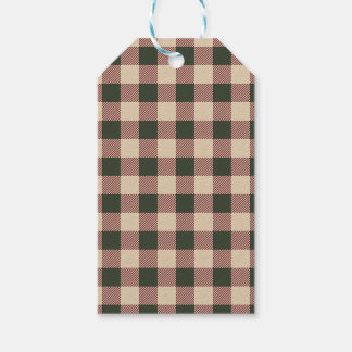 Etiquetas Para Regalos Envoltura tradicional a cuadros verde, rojo y beig
