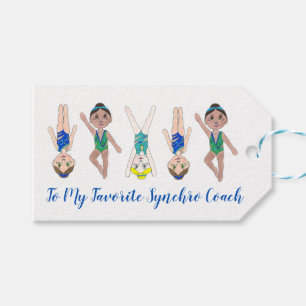 Etiquetas Para Regalos Equipo De Natación Sincronizado Coche De Natación