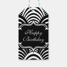 Etiquetas Para Regalos Era del jazz moderno elegante negro y blanco años 