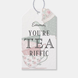 Etiquetas Para Regalos Eres un "Teariffic Tea Pot" y "Cups" gracias