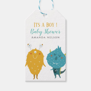 Etiquetas Para Regalos Es un niño Pequeño monstruo de la ducha de bebé Et