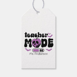 Etiquetas Para Regalos Escandaloso profesor Halloween "Mode On" Apple & B
