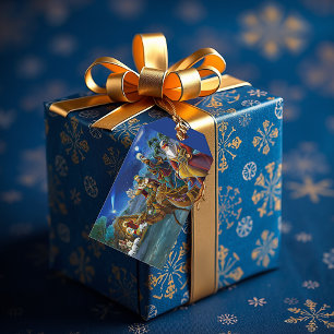 Etiquetas Para Regalos Escena de la Natividad con los Reyes Magos vacacio
