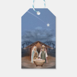 Etiquetas Para Regalos Escena de la Natividad de los Navidades religiosos
