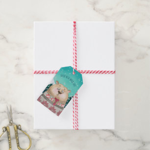 Etiquetas Para Regalos Escena De Nieve De Oso Cuto Dada Con Navidades De