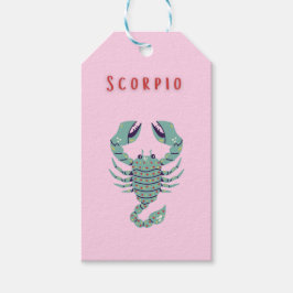 Etiquetas Para Regalos Escorpio rosa, zodiaco, signo zodiacal