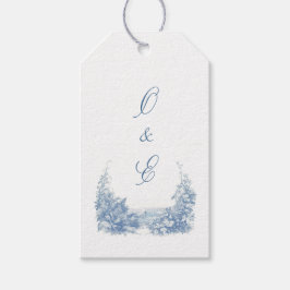 Etiquetas Para Regalos Escudo barroco azul polvoriento