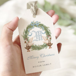 Etiquetas Para Regalos Escudo de color de agua Navidades de guirnaldas or