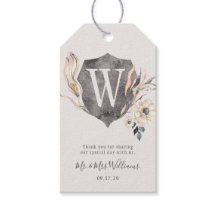 Escudo de Monograma Boda floral ruso