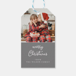 Etiquetas Para Regalos Escudo de Navidades grises y blancos de arte en lí