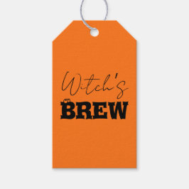 Etiquetas Para Regalos Espeluznante casa embrujada y silueta de brujas |