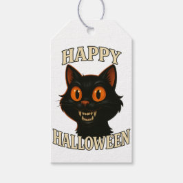 Etiquetas Para Regalos Espeluznante fiesta de Halloween para gatos negros