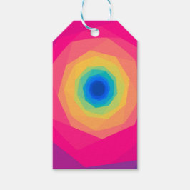 Etiquetas Para Regalos Espiral rosa y amarilla