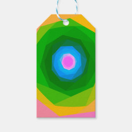 Etiquetas Para Regalos Espirales geométricas en verde y azul