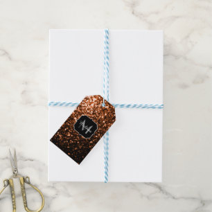Etiquetas Para Regalos Espuma purpurinas de imitación de cobre marrón bro