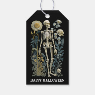 Etiquetas Para Regalos Esqueleto Malhumorado de Halloween Botánica Espe