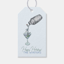 Etiquetas Para Regalos esquí y dibujo divertido de martinis