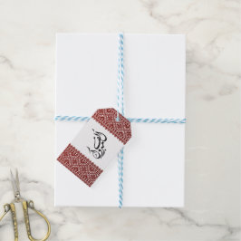 Etiquetas Para Regalos Estampa Tatreez Palestina en Rojo