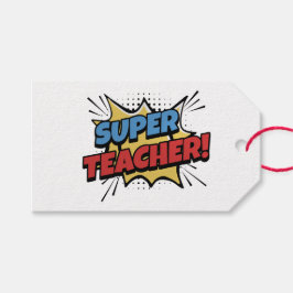 Etiquetas Para Regalos Estilo de Cómic de Super Maestro