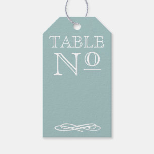 Etiquetas Para Regalos Estilo de tipografía azul vintage Número de tabla 