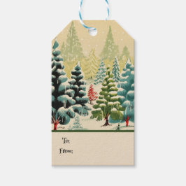 Etiquetas Para Regalos Estilo de trío de Navidad retro vintage J