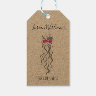 Etiquetas Para Regalos Estilo del pelo del cordón rosa y gris y del trenz