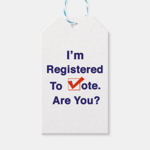 Etiquetas Para Regalos Estoy Registrado para Votar 2024
