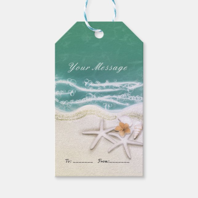 Etiquetas Para Regalos Estrella de mar en la playa Favor de la fiesta de  (Anverso)