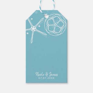 Etiquetas Para Regalos Estrella de Mar Perla Blanca Boda Fiesta de Regalo
