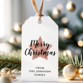 Etiquetas Para Regalos Estrella de oro de Feliz Navidad