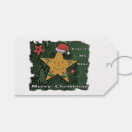 Etiquetas Para Regalos Estrella de pan de jengibre navideño