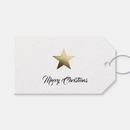 Etiquetas Para Regalos Estrella dorada elegante con lujoso brillo Minimal